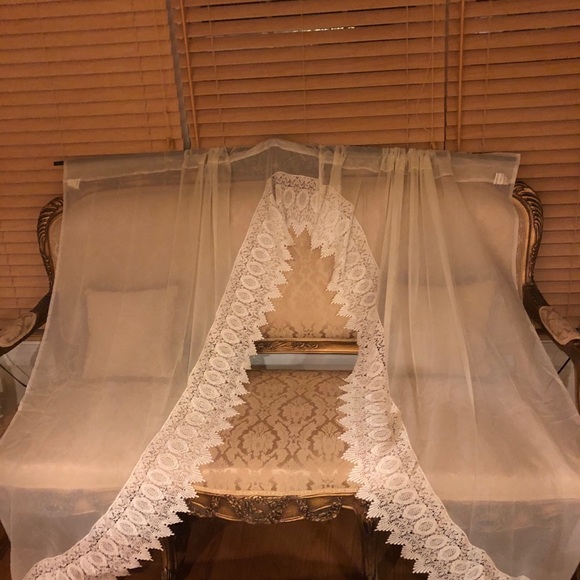 Sheers Curtains cotton Lace brand new 8 pieces - Picture 3 of 12